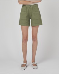 DRICOPER DENIM - Zaplin Oil Green Shorts