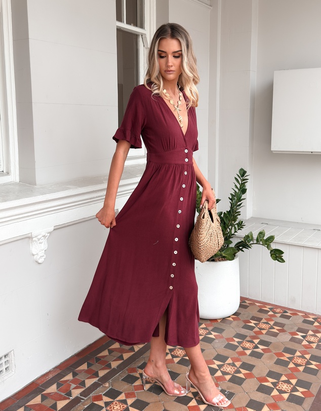 Esther & Co - Korbela Dress - Bordeaux