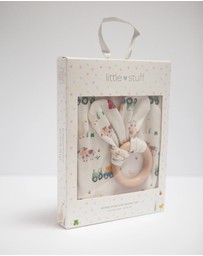 Little Stuff - Farm Friends Jersey Wrap With Teether Gift Set