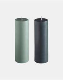 porter green - escc medium pillar candle soy-blend unscented candles