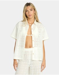 Billabong - Womens Eyelet Crush Cover Up Shirt