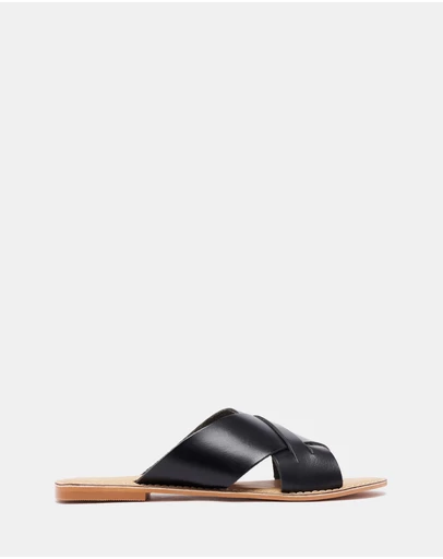 Just Because - Vega Leather Flat Sandals