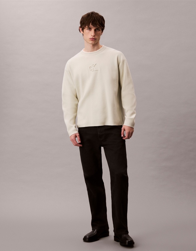 Calvin Klein Jeans - Embossed Monogram Logo Relaxed Sweater