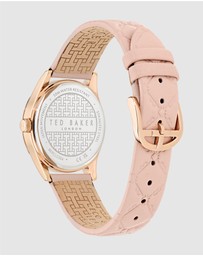 Ted Baker - Coolly Rose Gold-Tone Pink Embossed Leather Watch