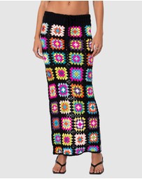 EDIKTED - Patchwork Crochet Maxi Skirt