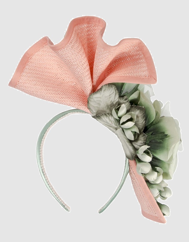 Fillies Collection - Bespoke Sculpted Coral Mint Racing Fascinator