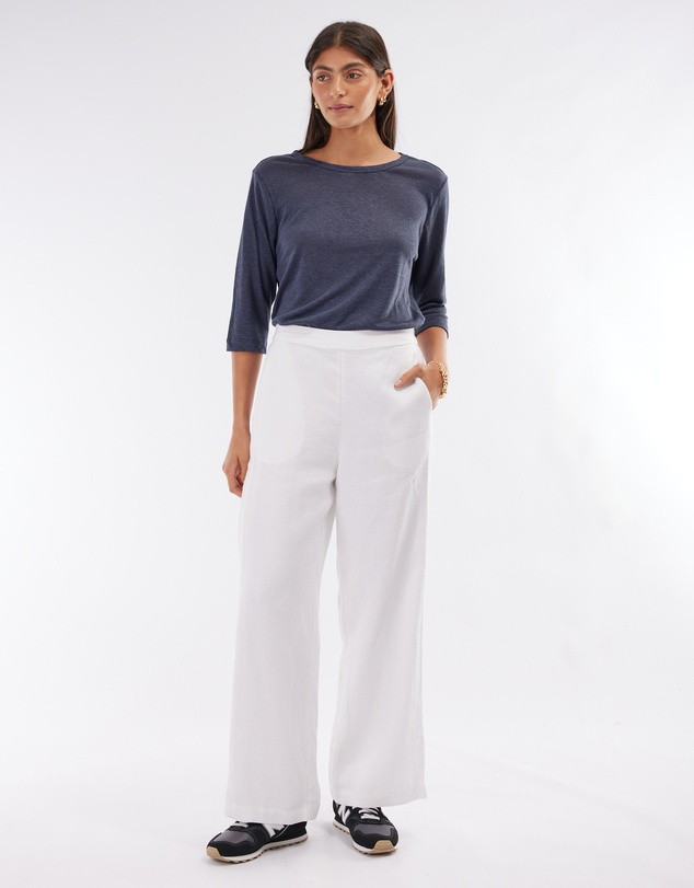 Amelius - Bronte Linen Three Quarter Jersey Top
