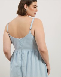 Atmos&Here Curvy - Alex Linen Blend Empire Waist Midi Dress