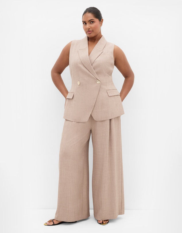 City Chic - Plus size WAISTCOAT LUCI MP - Latte