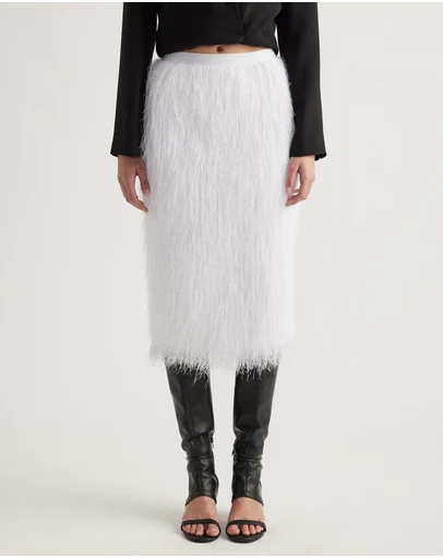 Decjuba - Rue Lurex Fringed Midi Skirt