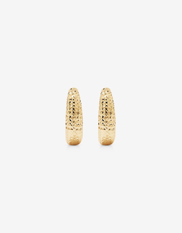 Michael Hill - Textured Hoop Earrings in 18Kt Vermeil