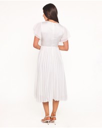 Petal & Pup - Nova Flutter Sleeve Midi Dress - White