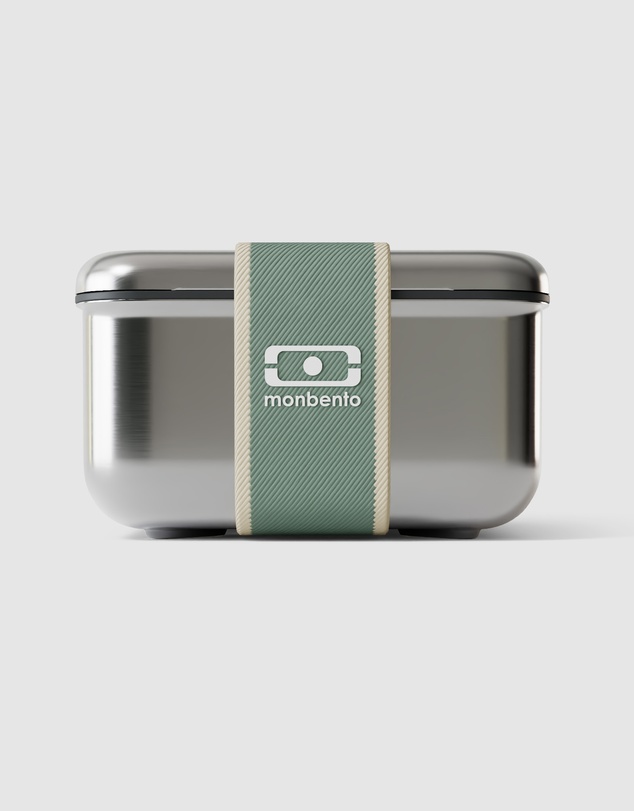 Monbento - Monbento Mb Sense L The Microwave-Safe Metal Lunch Box - Natural Green