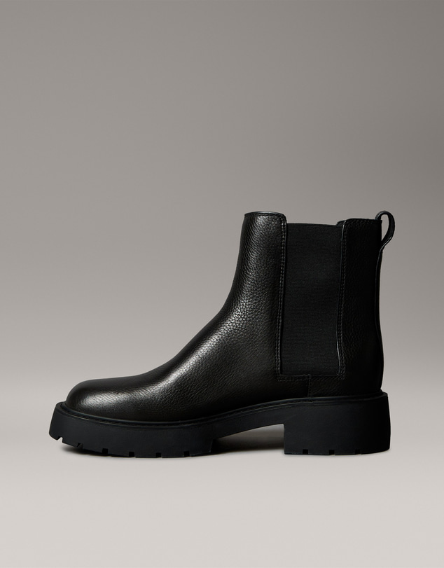 Calvin Klein - Leather Chunky Square Toe Chelsea Boots