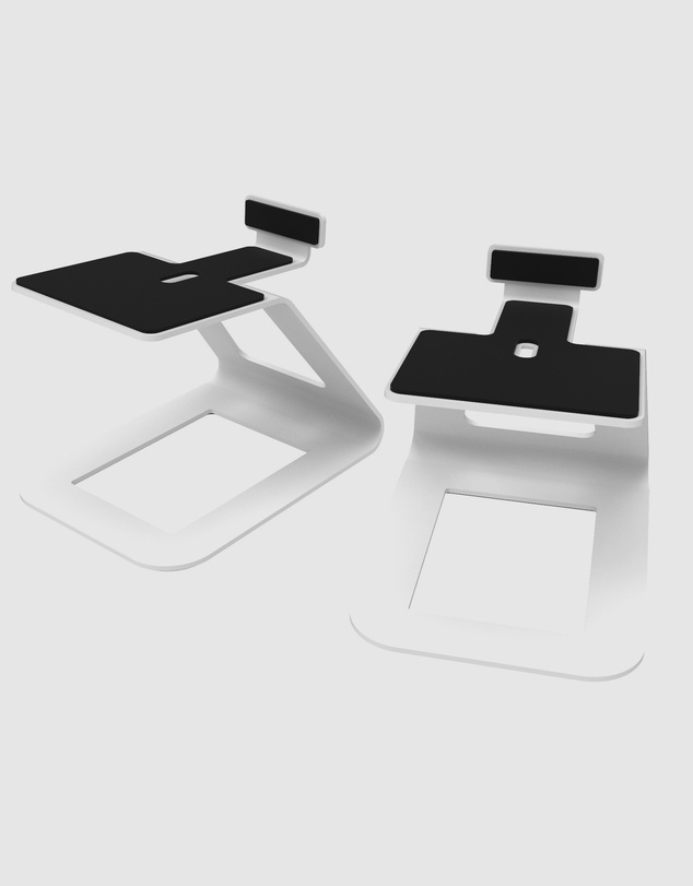 iWorld - Kanto SE6W Elevated Desktop Speaker Stands for Large Speakers - Pair, White