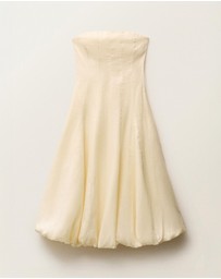 M.N.G - Alberta Linen Dress With Puffed Hem