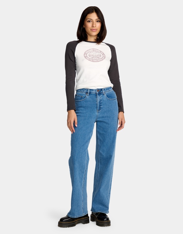 Volcom - Womens Stoned Boyfriend Hirise Denim Jeans