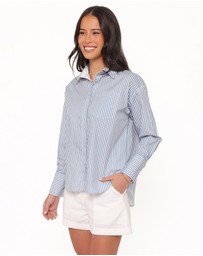 Petal & Pup - Jackson Button Up Shirt - Blue Stripe