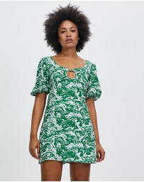 Third Form - Marble Balloon Sleeve Mini Dress