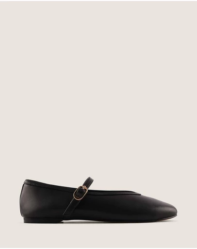 Shelly Shen - Rene Ballet Flats Black Leather