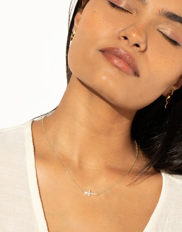 Mestige - Trust Cross Necklace - 18K Gold Plated