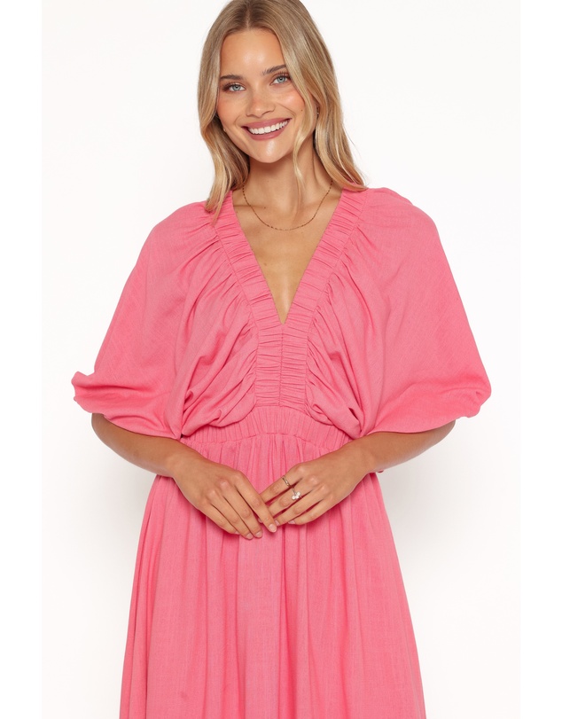 Petal & Pup - Gianna Puff Sleeve Maxi Dress - Pink