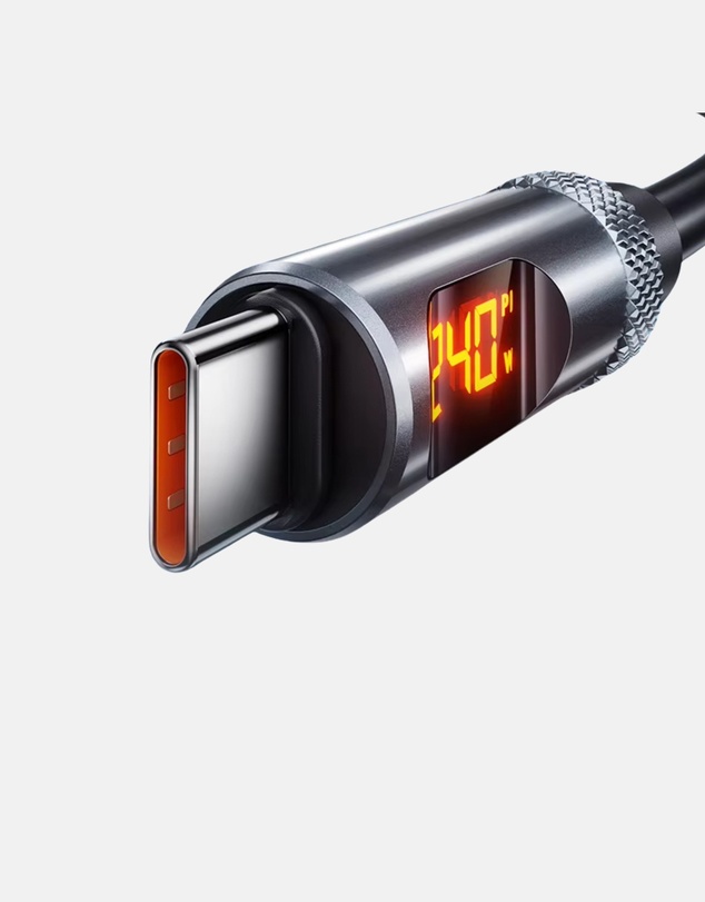 Friendie - Studio USB C to USB C Fast Charging Cable — 240W, LED Display, PD 3.1