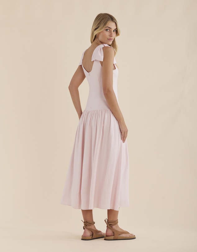 Amelius - Mavie Bow Linen Maxi Dress