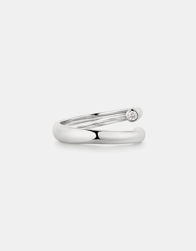 Ania Haie - Silver Spiral Bezel-End Adjustable Ring
