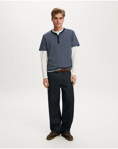 INDIGO  VINTAGE WHITE STRIPE