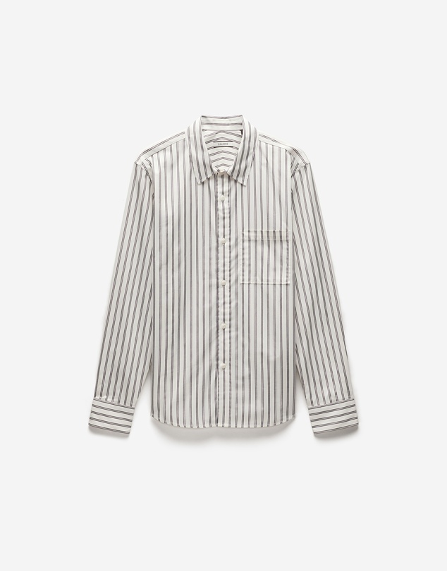 Calibre - Relaxed Cotton Striped Shirt Black Stripe