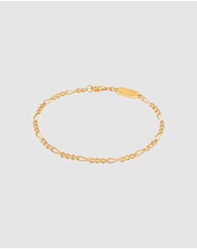 Kuzzoi - ICONIC EXCLUSIVE - Classic Figaro Chain Bracelet in Gold-Plated 925 Sterling Silver