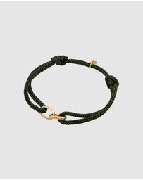 Kuzzoi - ICONIC EXCLUSIVE - Bracelet Men Oval Nylon in 925 Sterling Silver Gold Plated