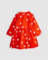 Mini Rodini - Hearts Aop Woven LS Dress - Babies-Teens