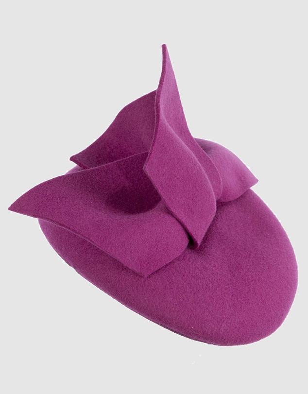 Max Alexander - Winter Fuchsia Felt Pillbox with Bow