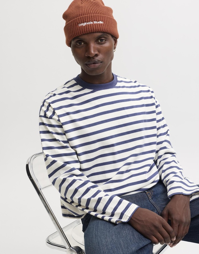 Jack & Jones - Jornorrebro Stripe Tee LS Crew Neck