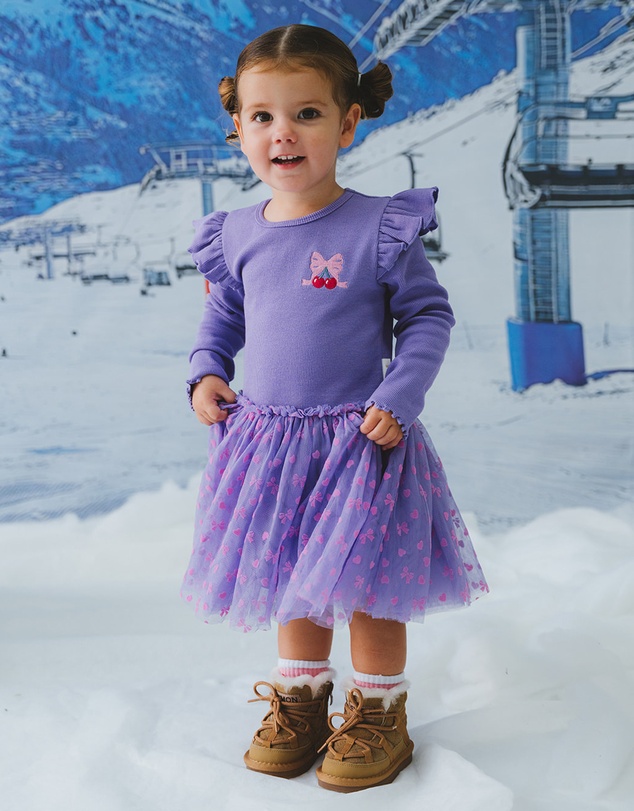 Huxbaby - Cherry Embroidered Tulle Dress - ICONIC EXCLUSIVE - Babies-Kids