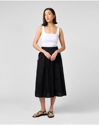 MVN - Tie Side Midi Skirt