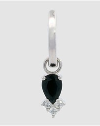 Georgini - GEORGINI MIDNIGHT VELVET ASTERIA HOOP EARRINGS BLACK AND SILVER