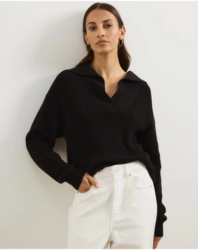 Atmos&Here - Natalie Oversized V-Neck Knit Jumper