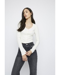 Glamorous - V-Neck Long Sleeve Top
