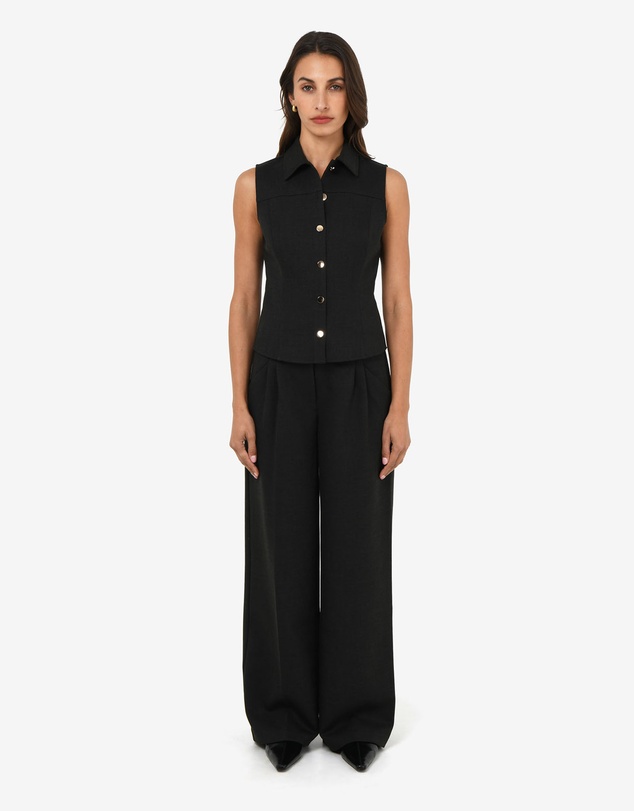 Forcast - Dolly Pleated Wide Leg Pants