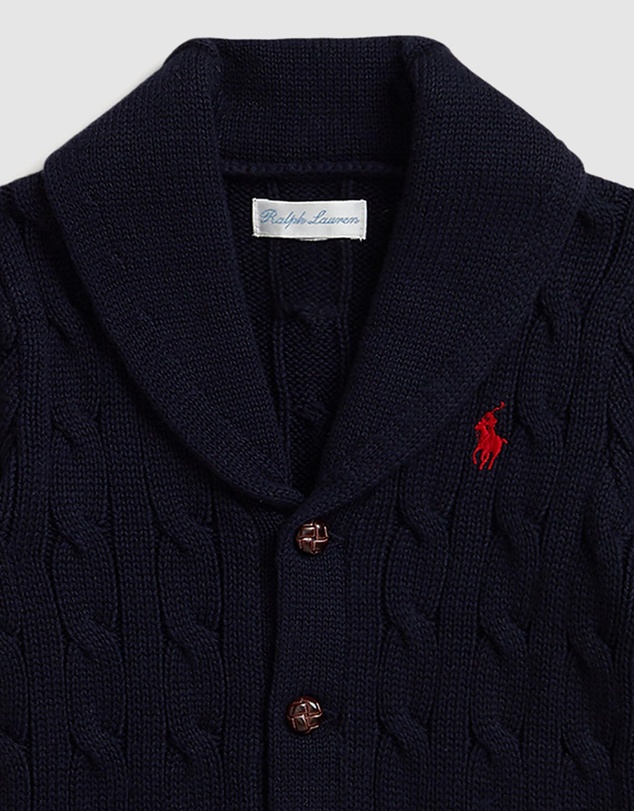 Polo Ralph Lauren - Cable-Knit Cotton Shawl Cardigan - Babies
