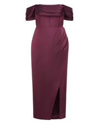 City Chic - Plus size Forbidden Love Maxi Dress - mulberry
