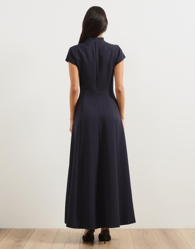 Atmos&Here - Arlo Short Sleeve Button V-Neck Maxi Dress
