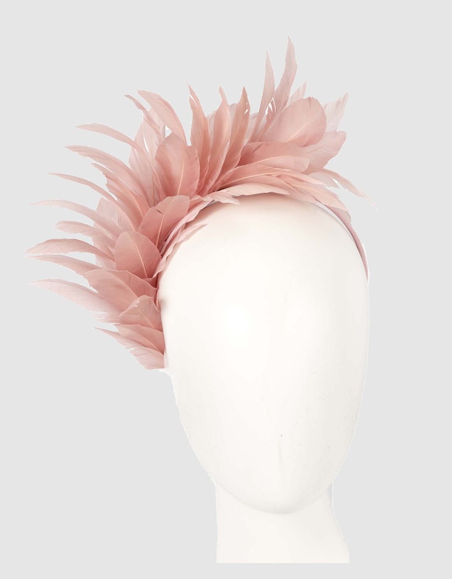 Max Alexander - Modern Dusty Pink Racing Fascinator
