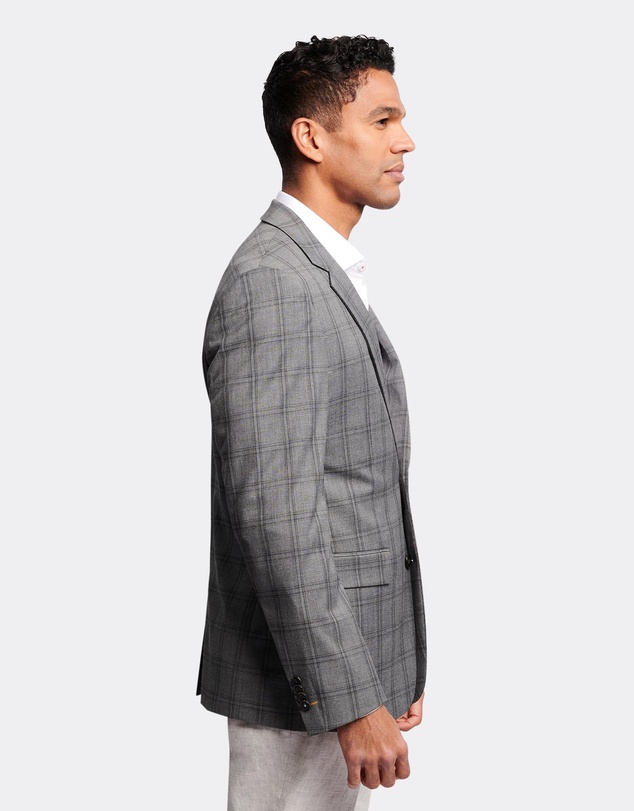 Brooksfield - Textured Check Stretch Blazer
