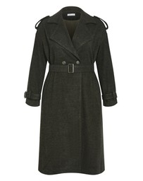 City Chic - Plus size Nadia Trench - hunter green