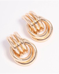 Lovisa - Gold Triple Row Wrapped Knotted Drop Earrings