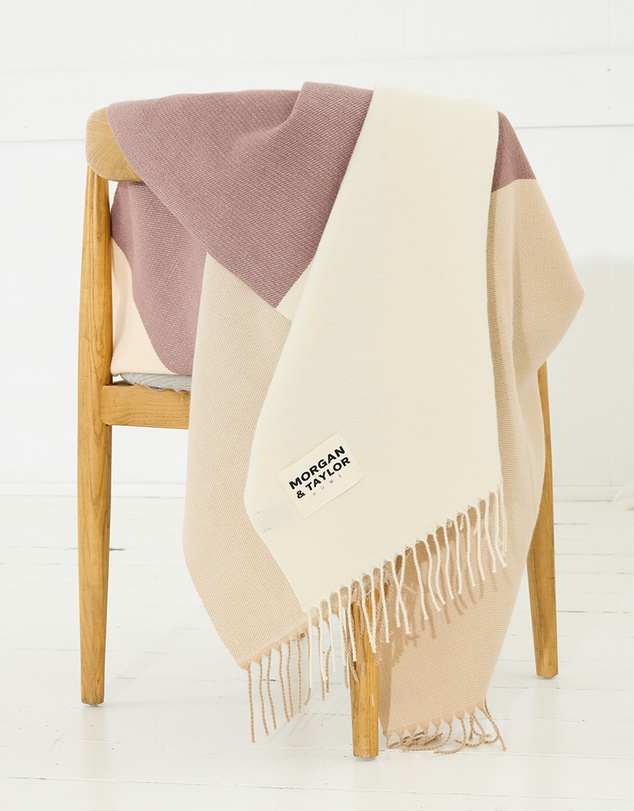 Morgan & Taylor - Asher Throw Blanket in Brown and Beige Check